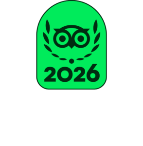 TC Badge + Travelers’ Choice Center Aligned White L